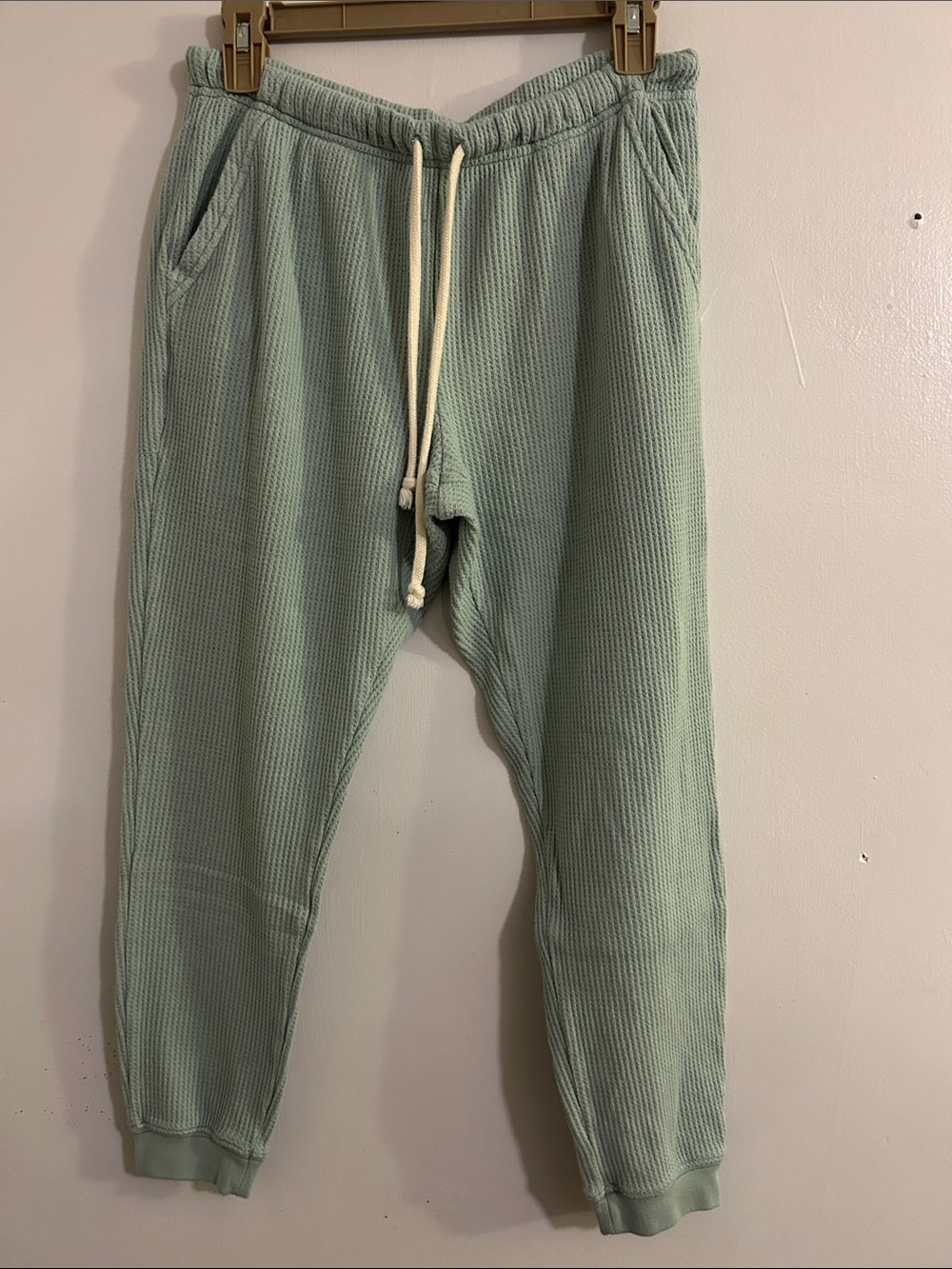 aerie Waffle Knit Joggers in Sage Green